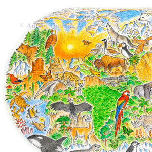 Wild World Cartouche (A3 size – 16 x 12")
