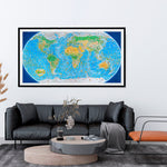 Wild World Map by Anton Thomas containing over 1,600 animals on sophisticated office space as decoration